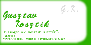 gusztav kosztik business card